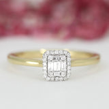 18ct Yellow Gold .15pts Diamond Cluster Ring
