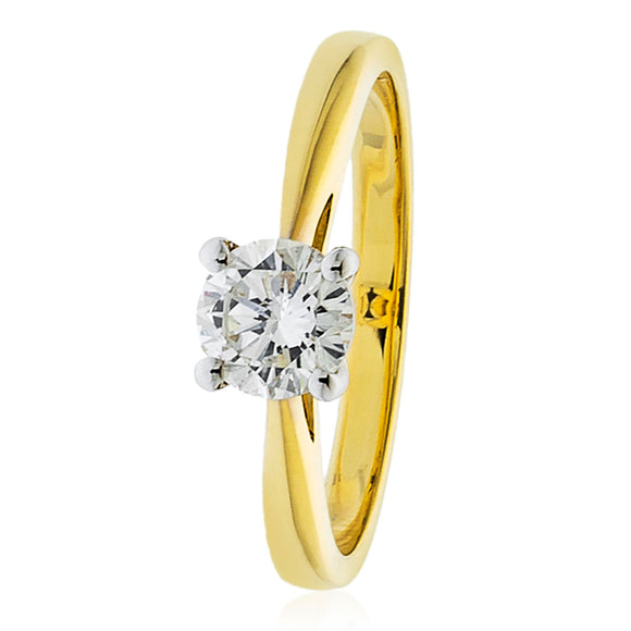 18ct Gold Solitaire .40pts Diamond Ring