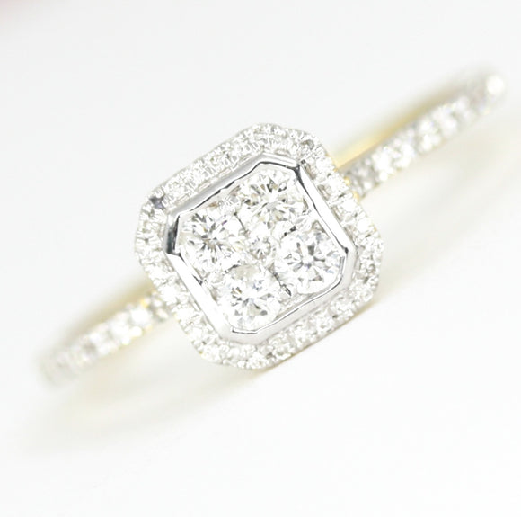 18ct Gold Diamond .39pts Halo Style Ring