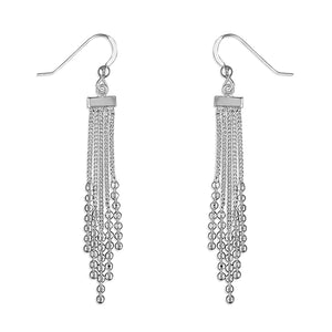 Silver Tassle Bead Earrings