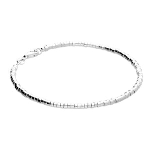 Silver Flat Bead Bracelet