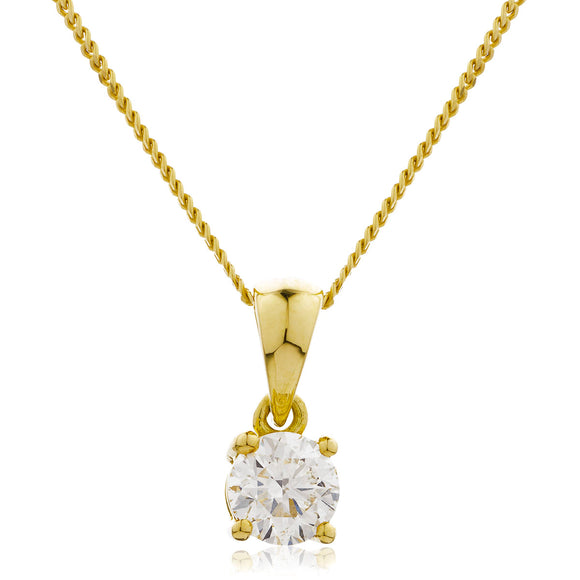 18ct Gold .20pts Diamond Pendant & Chain