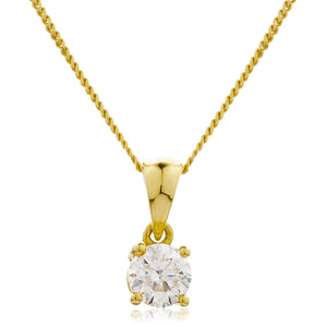 18ct Gold .25pts Diamond Pendant & Chain