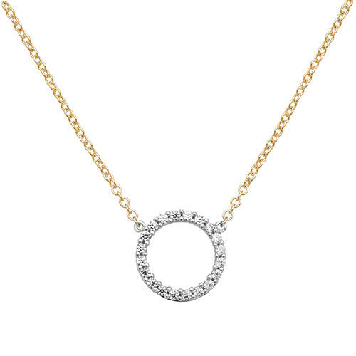 9ct Yellow Gold Cubic Zirconia Circle of Life Necklet